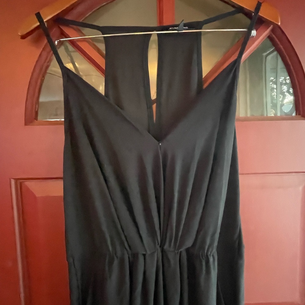 NWT BCBG black mid length spaghetti strap dress - Picture 4 of 10